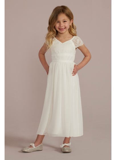 Cap Sleeve Lace and Chiffon Flower Girl Dress - When a mini-me moment is a must-have, look